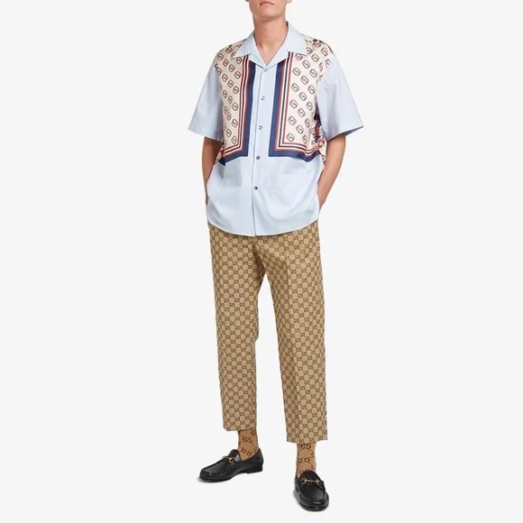 GUCCI PATCH POCKET BOWLING SHIRT LIGHT BLUE - Picture 16 of 16